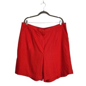 Stonebridge Red Linen Blend Relaxed Fit Shorts Size 24W NWT